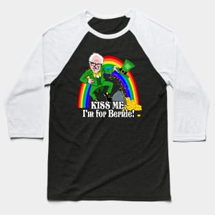 Kiss Me I'm for Bernie for President 2020 St. Patrick's Day Baseball T-Shirt